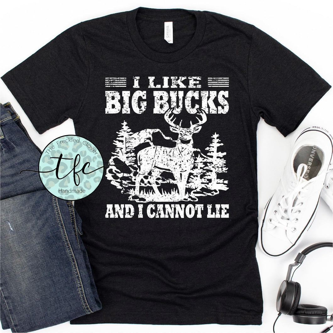 {I Like Big Bucks and I Cannot Lie} screen print tee