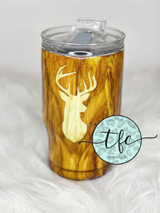 {Wood Grain + Deer Silhouette} Tumbler