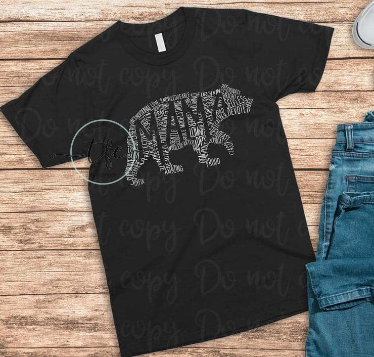 {Mama Bear} Word Art Tee