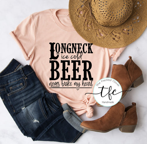 {Beer Never Broke My Heart} screen print tee