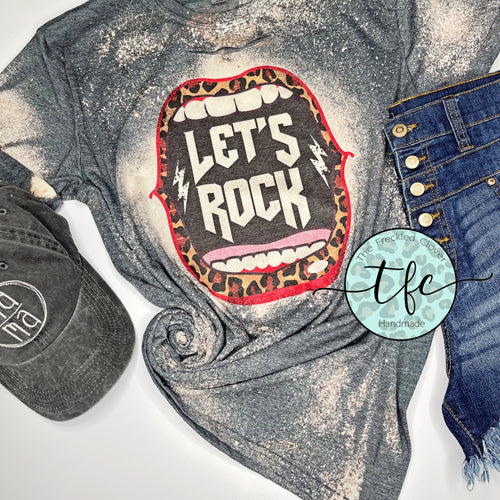 {Let's Rock} distressed tee