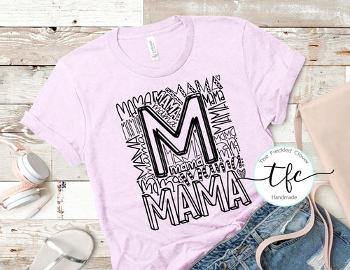 {Mama Typography} screen print tee