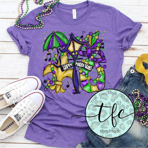 {Mardi Gras} screen print tee