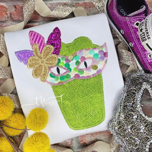{Mardi Gras Gator} girl applique tee