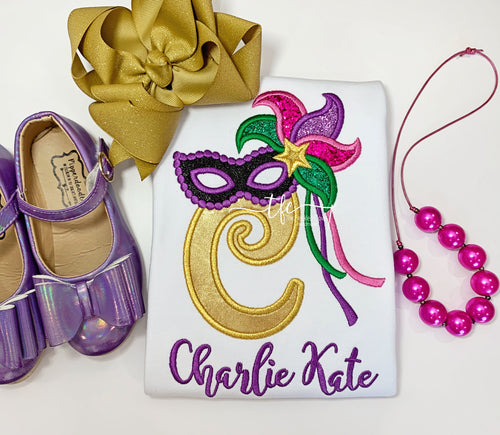{Mardi Gras Masked Monogram}