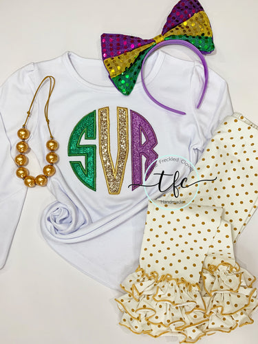 {Mardi Gras} Applique Monogram