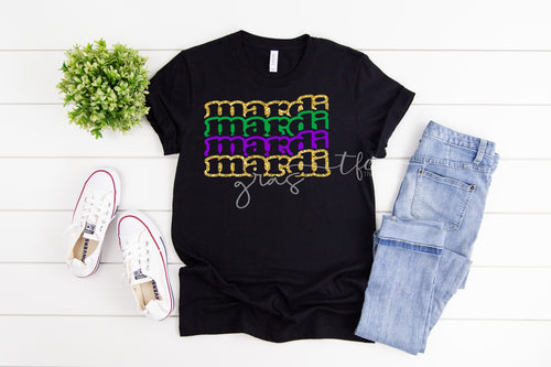 {Mardi Gras} Stacked Text