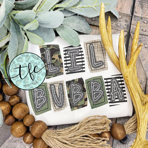 {Camo Block Letters} name applique tee