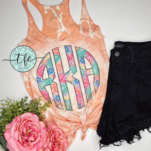 {Floral Spring Monogram} adult sublimation tee