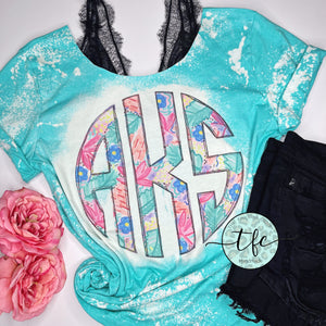 {Floral Spring Monogram} adult sublimation tee