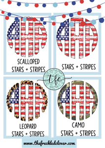 {Distressed Patriotic Monogram} adult sublimation tee