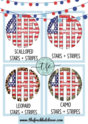 {Patriotic Monogram} Youth sublimation tees