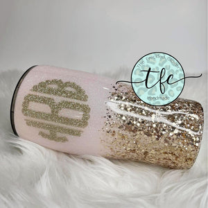 {Glitter Monogram} tumbler