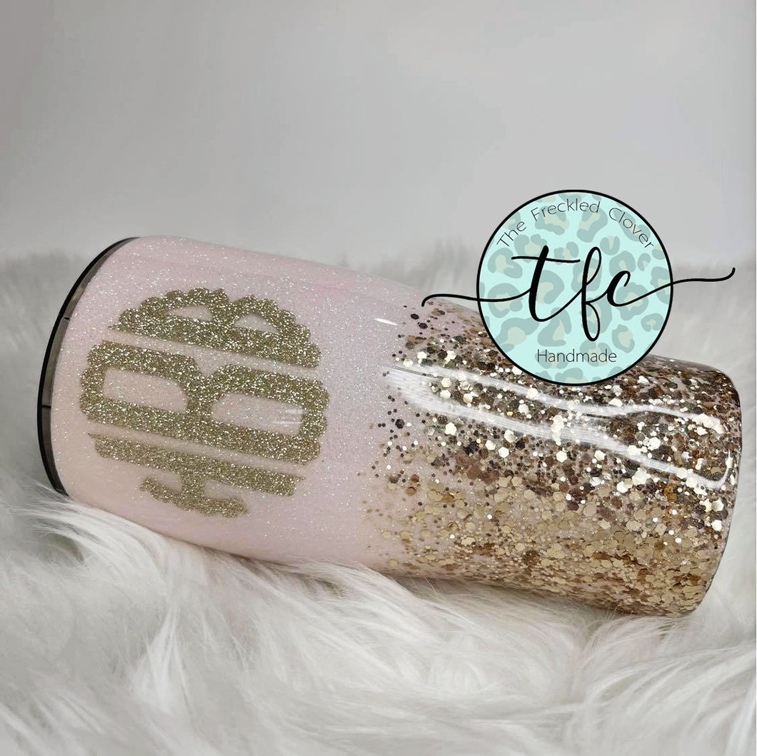 {Glitter Monogram} tumbler