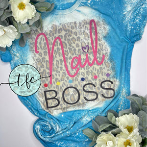 {Nail Boss} leopard distressed tee