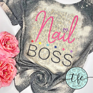 {Nail Boss} leopard distressed tee