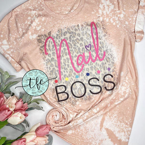{Nail Boss} leopard distressed tee