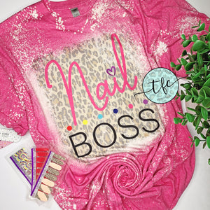 {Nail Boss} leopard distressed tee