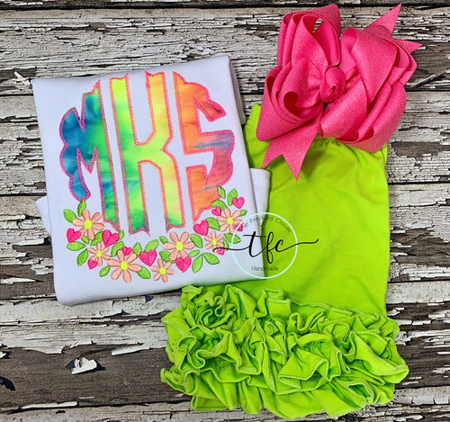 Rainbow Applique Monogram tee