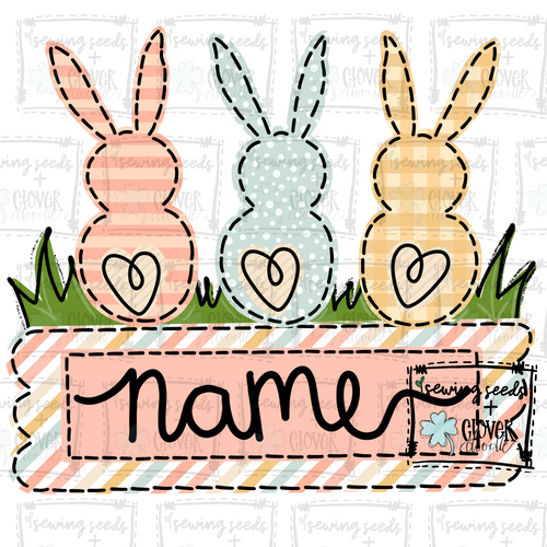 {Girl's Eater Bunny Trio} SUBLIMATION Tee