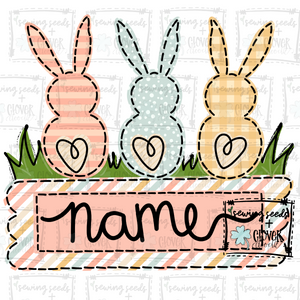{Girl's Eater Bunny Trio} SUBLIMATION Tee