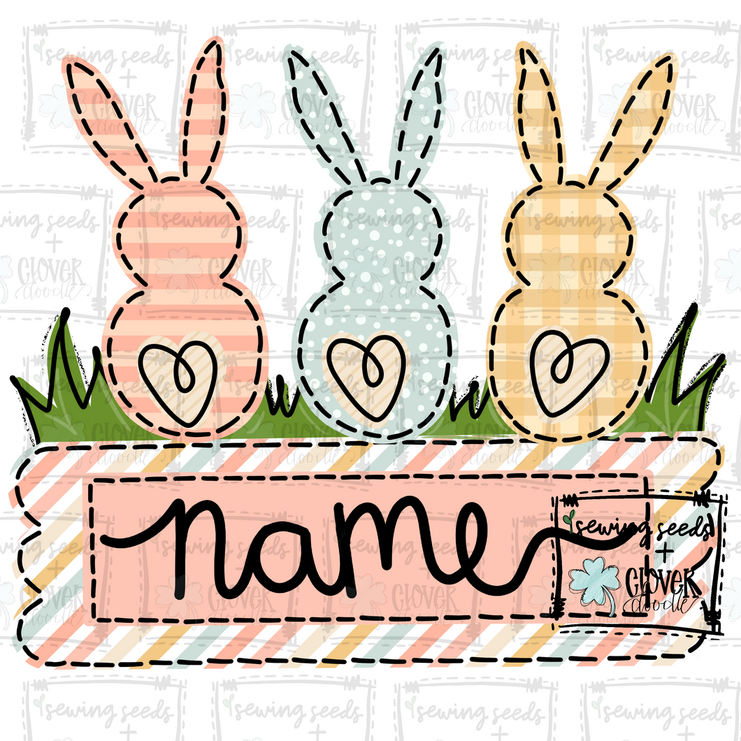 {Girl's Eater Bunny Trio} SUBLIMATION Tee