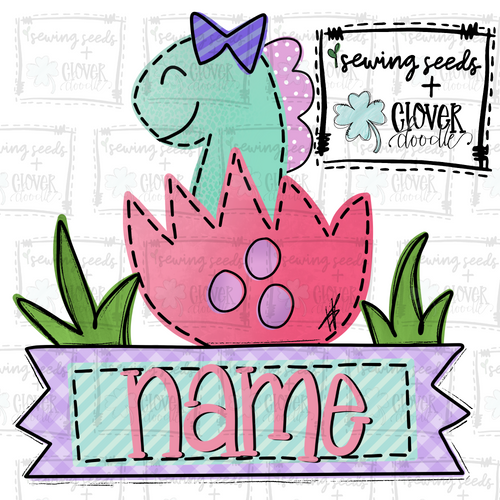 {Baby Dino Hatching Egg} Girl's SUBLIMATION Tee