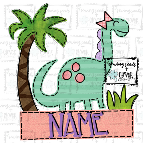 {Dino + Palm Tree} Girl's SUBLIMATION Tee