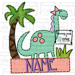 {Dino + Palm Tree} Girl's SUBLIMATION Tee