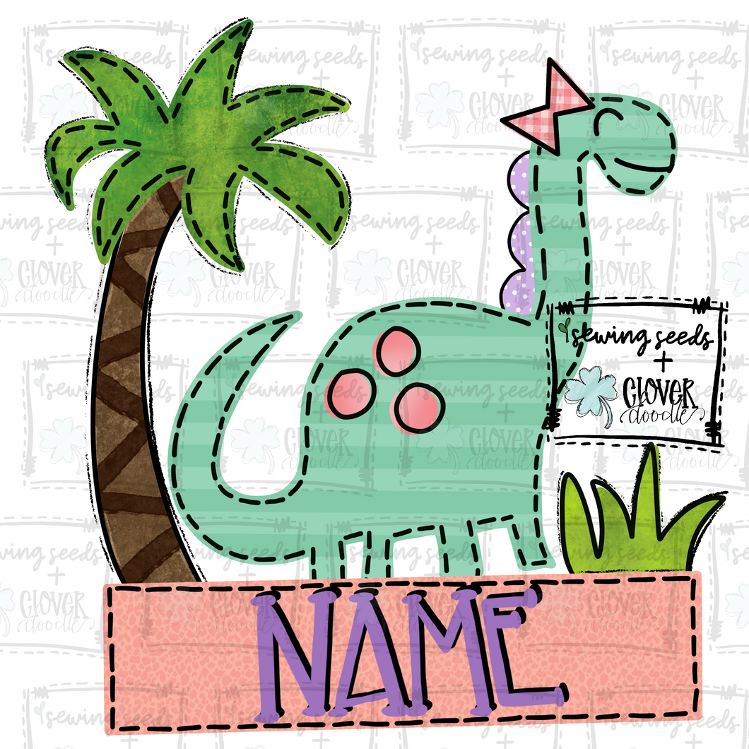 {Dino + Palm Tree} Girl's SUBLIMATION Tee