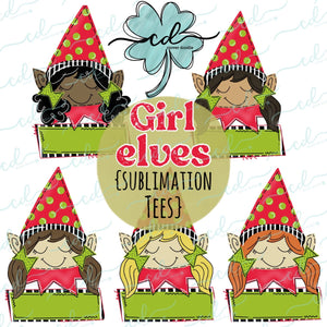{Festive Girl Elf} SUBLIMATION Tee