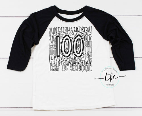 {100th Day Typography} Raglan