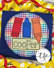 Load image into Gallery viewer, {Crayon Trio} applique tee