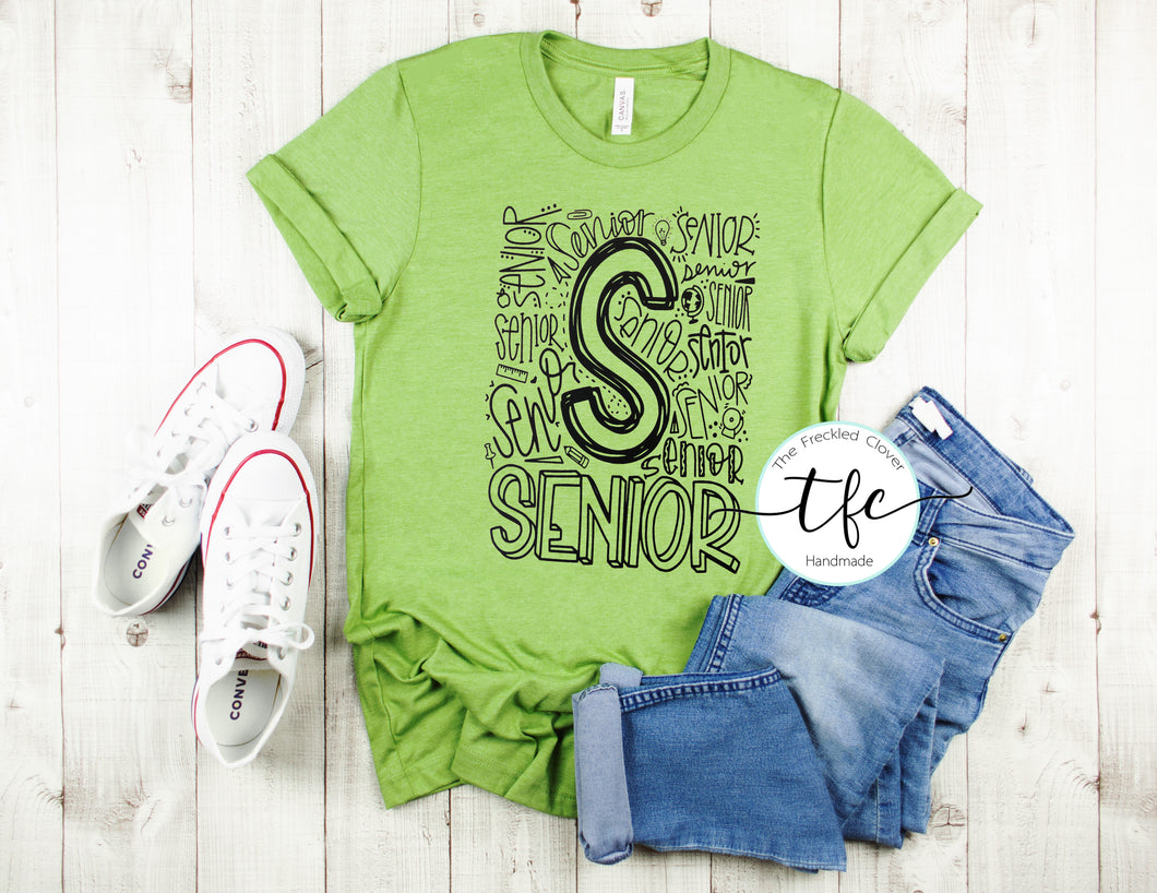 {Senior Typography} tee