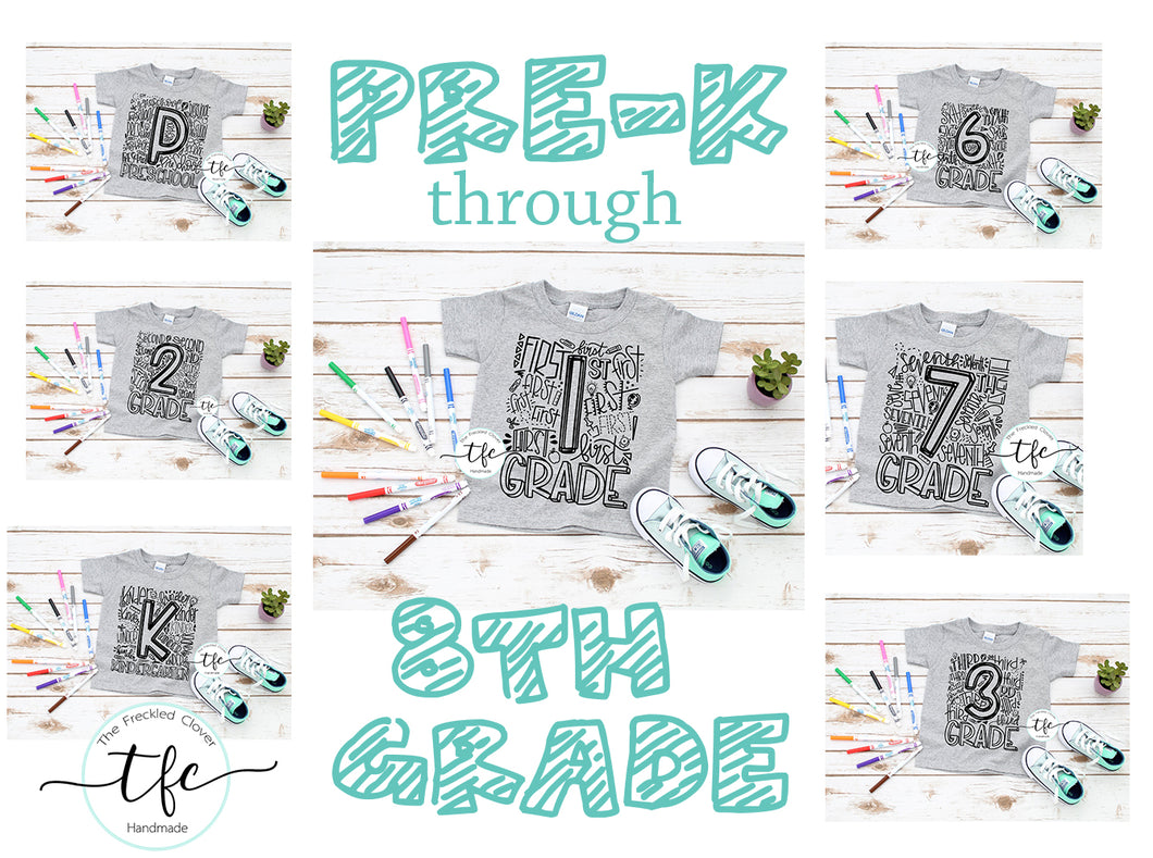 {Grade Typography} screen print tee