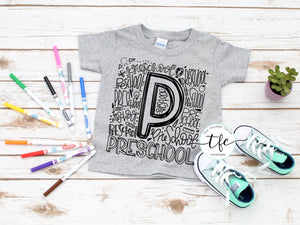 {Grade Typography} screen print tee