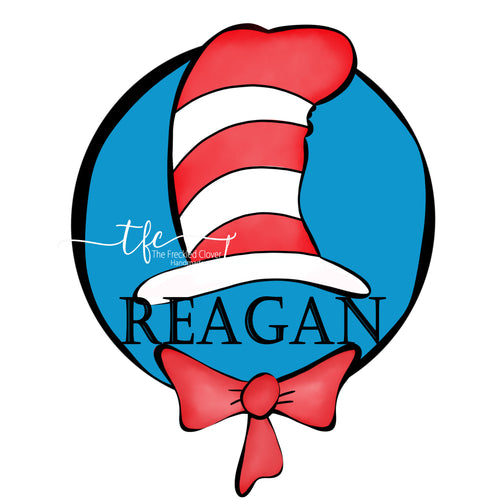 {Striped Cat Hat} Name tee