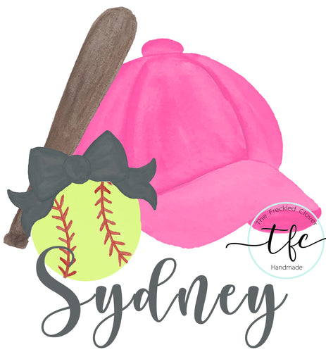 {Softball Cap + Ball} sublimation tee