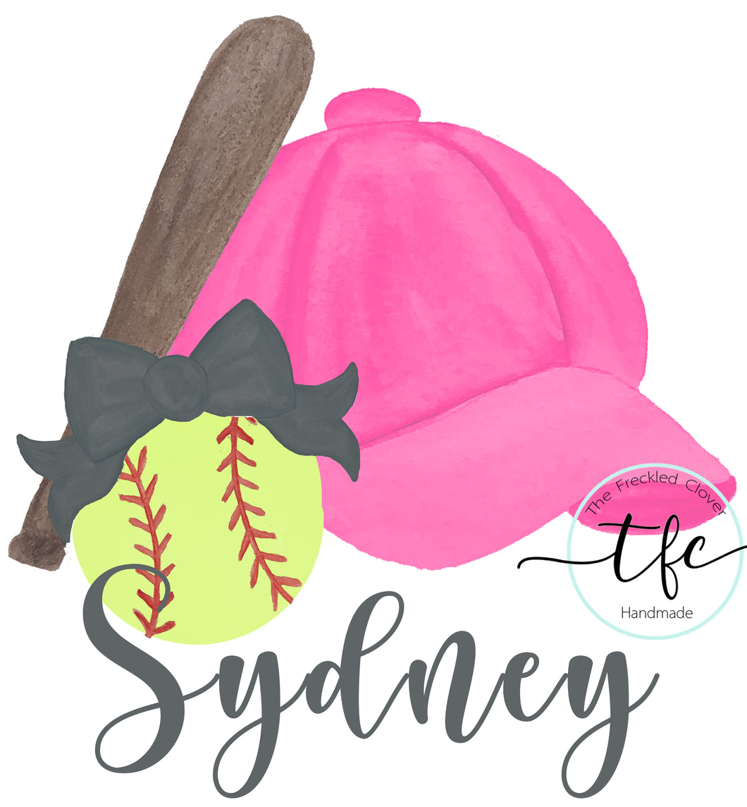 {Softball Cap + Ball} sublimation tee