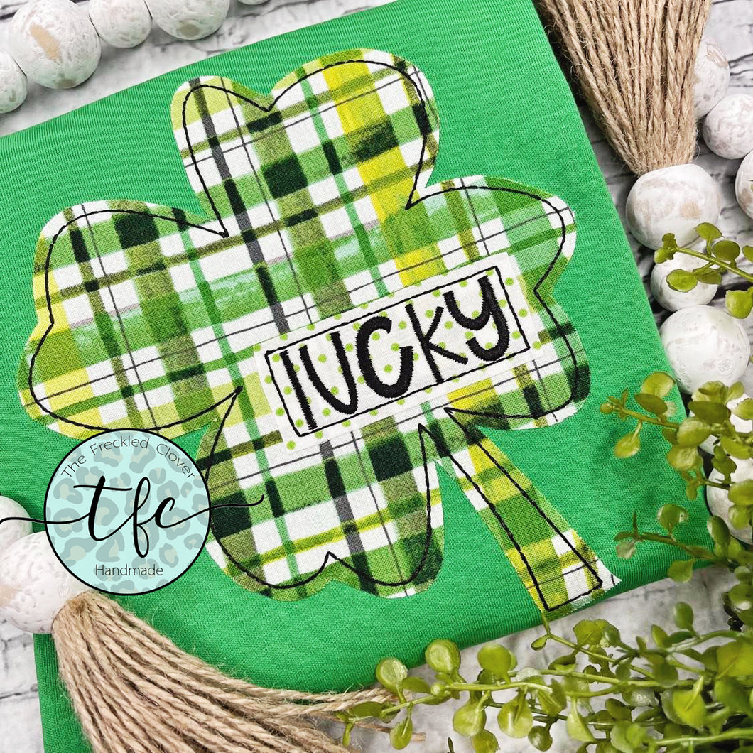 {Lucky Shamrock} applique tee