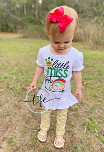 {Little Miss Pot of Gold} embroidery tee