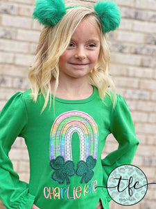 {Lucky Rainbow} applique tee