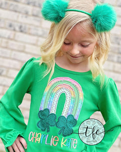 {Lucky Rainbow} applique tee