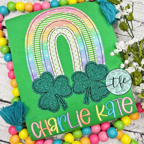 {Lucky Rainbow} applique tee