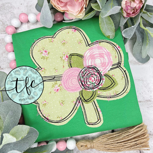 {Scribble Clover} applique tee