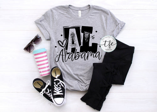 {Alabama Block Letters} screen print tee