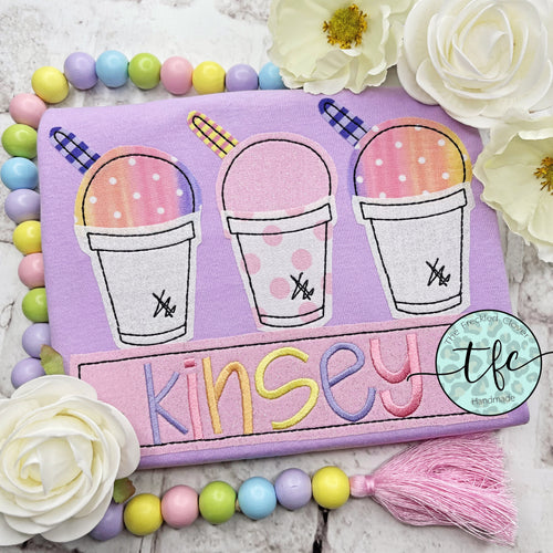 {Summer Snow Cone Trio} girl's applique tee