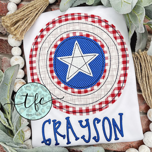 {Captain America} applique tee