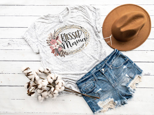 {Blessed Mama} Floral Wreath
