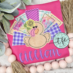 {Tori Turkey} applique tee